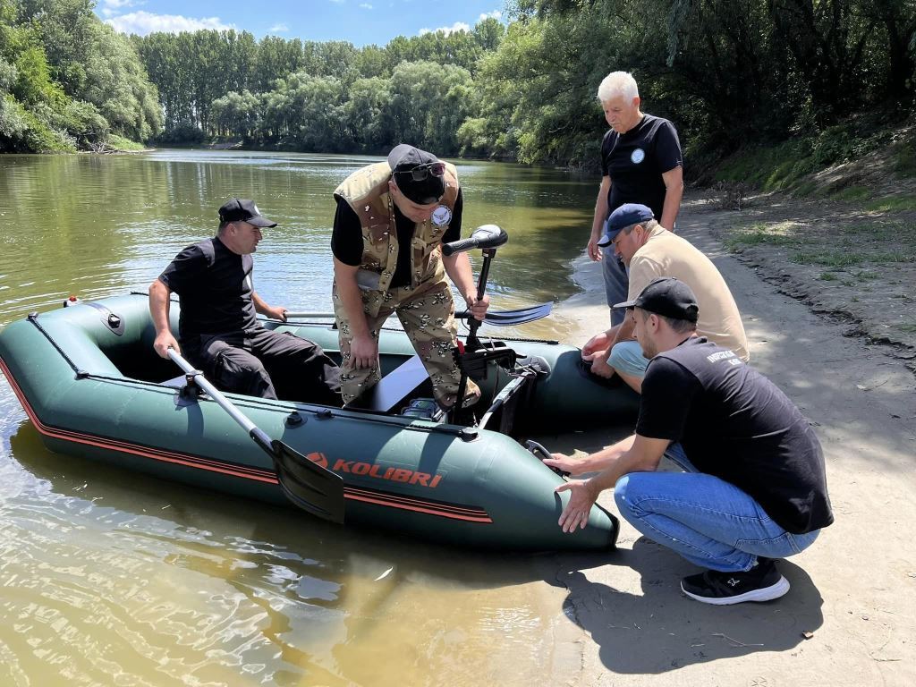 Donated boat with rangers