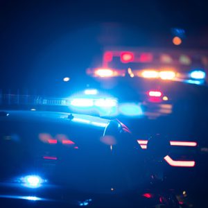 Police units respond to the scene of an emergency.
