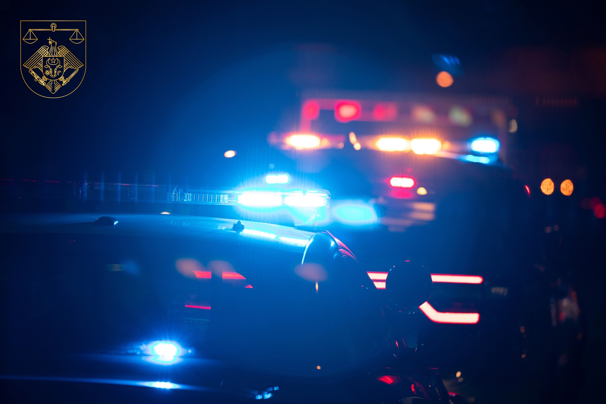 Police units respond to the scene of an emergency.