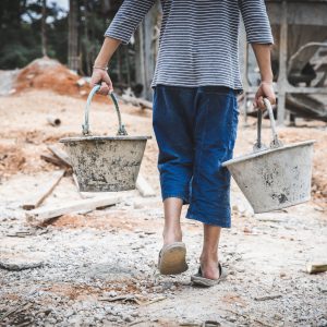 Poor children are forced to work construction, Violence children and trafficking concept,Anti-child labor, Rights Day on December 10.
